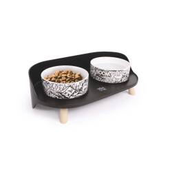 M-Pets Altitude Urban Style Kedi ve Köpekler İçin İkili Mama Kabı Standı 450 Ml - 4