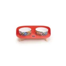 M-Pets Altıtude Urban Style Kırmızı 2'li Mama Kabı Standı - M-Pets