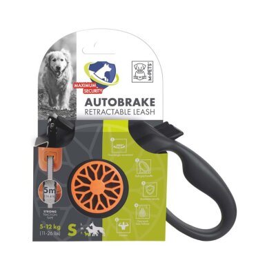 M-Pets Autobreake Turuncu Otomatik Şerit Köpek Gezdirme Tasması 5 Mt S