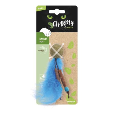 M-Pets Charmy Bugbear Catnipli Tüylü Top Kedi Oyuncağı Mavi 11.5 Cm