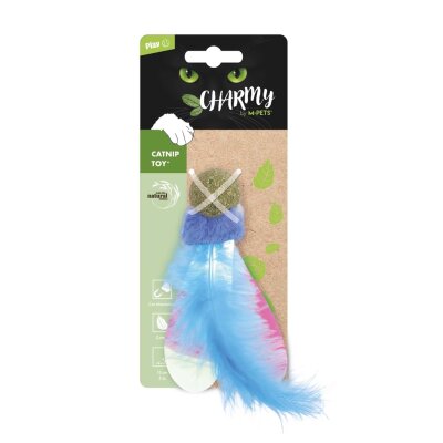 M-Pets Charmy Firefly Catnipli Tüylü Mavi Top Kedi Oyuncağı 13 Cm