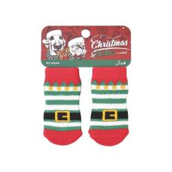 M-PETS Chrıstmas Elf Kaymaz Tabanlı Çorap 4lü - M-Pets