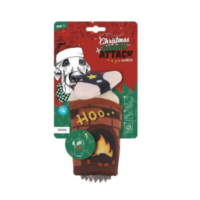 M-Pets Christmas Ödül Hazneli Çorap Peluş Köpek Oyuncağı - 1