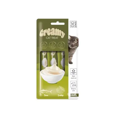 M-Pets Creamy Deniz Taraklı ve Ton Balıklı Krema Kedi Ödülü 4x15 Gr