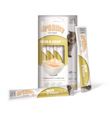 M-Pets Creamy Skin Coat Somonlu ve Tuna Balıklı Kedi Ödülü 4x15 Gr - 2