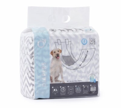 M-Pets Diapers Erkek Köpek Külotu Xl 12 Adet