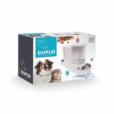 M-Pets Duplo Hazneli Kedi ve Köpekler İçin Mama ve Su Kabı 3 Lt