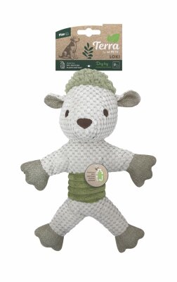 M-Pets Eco Loki Beyaz Kuzu Peluş Köpek Oyuncağı 30x22x8 Cm