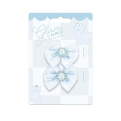 M-Pets Glam Fiyonklu Kedi ve Köpekler İçin Aksesuar Toka Mavi - M-Pets