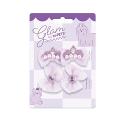 M-Pets Glam Fiyonklu Kedi ve Köpekler İçin Aksesuar Toka Mor - M-Pets