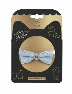M-Pets Glam Prestige Blue Denim Pearl Kedi ve  Köpek Kolyesi S