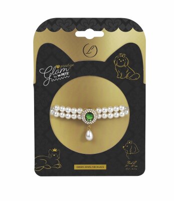 M-Pets Glam Prestige Green Emerald Kedi ve Köpek Kolyesi L