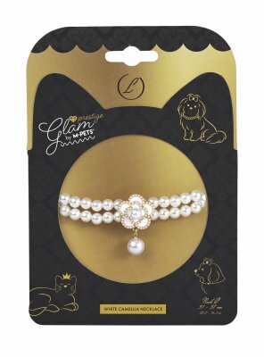 M-Pets Glam Prestige White Camellia Kedi ve Köpek Kolyesi L