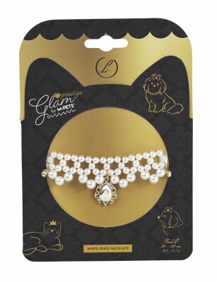 M-Pets Glam Prestige White Jewel Kedi ve Köpek Kolyesi L
