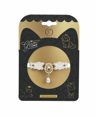 M-Pets Glam Prestige White Roses Kedi ve  Köpek Kolyesi S
