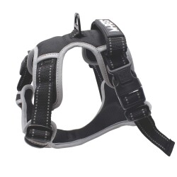 M-Pets Hıkıng Reflektörlü Soft Köpek Göğüs Tasması Siyah S - 2