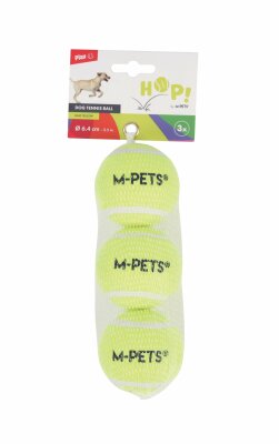 M-Pets Hop Sarı Tenis Topu Köpek Oyuncağı 3lü Set 6,4 cm