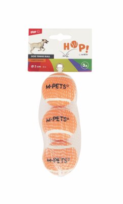 M-Pets Hop Turuncu Tenis Topu Köpek Oyuncağı 3lü Set 5 cm
