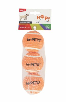 M-Pets Hop Turuncu Tenis Topu Köpek Oyuncağı 3lü Set 6,4 cm