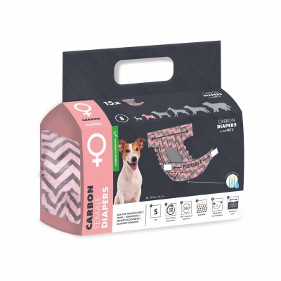 M-Pets Karbonlu Diapers Dişi Köpek Külotu S 15 Adet
