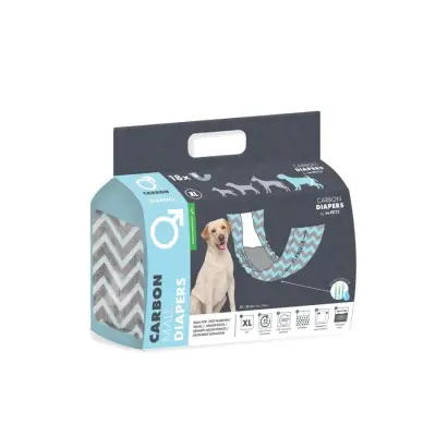 M-Pets Karbonlu Diapers Erkek Köpek Külotu Xl 18 Adet