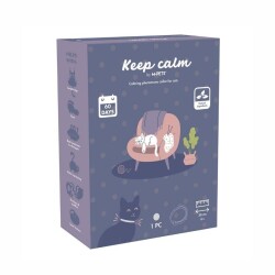 M-Pets Keep Calm Sakinleştirici Kedi Tasması Gri - M-Pets