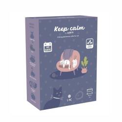 M-Pets Keep Calm Sakinleştirici Kedi Tasması Gri - M-Pets