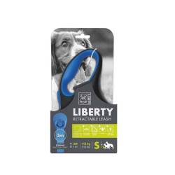M-Pets Liberty Mavi Otomatik Şerit Köpek Gezdirme Tasması 3 Mt S - M-Pets
