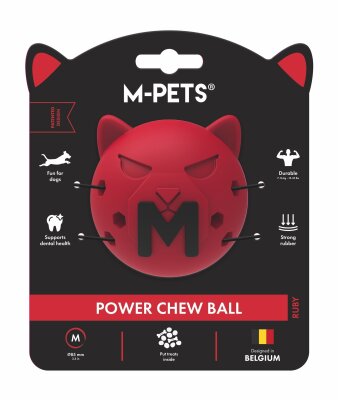 M-Pets Power Chew Ball Kırmızı Kauçuk Top Köpek Oyuncağı M