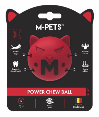 M-Pets Power Chew Ball Kırmızı Kauçuk Top Köpek Oyuncağı S