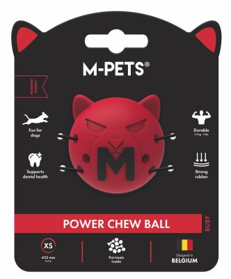 M-Pets Power Chew Ball Kırmızı Kauçuk Top Köpek Oyuncağı XS