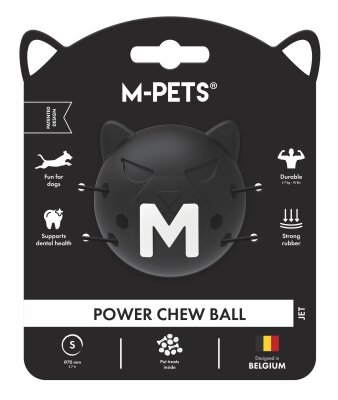 M-Pets Power Chew Ball Siyah Kauçuk Top Köpek Oyuncağı S
