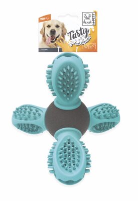M-Pets Saturn Kauçuk Ödül Hazneli Mavi Köpek Oyuncağı 14x13x12 Cm