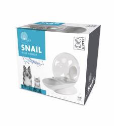 M-Pets Snail Hazneli Kedi ve Köpekler İçin Beyaz Su Kabı 2800 Ml - 1