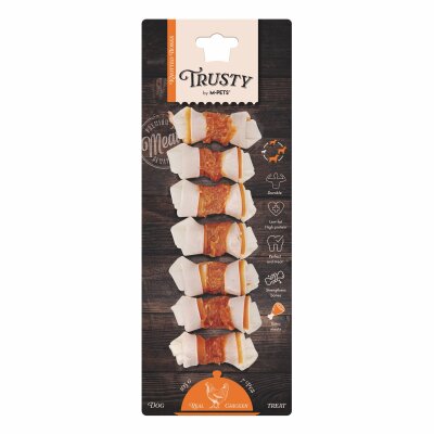 M-Pets Trusty Tavuklu Düğümlü Köpek Çiğneme Kemiği 105 gr, 6.4 Cm