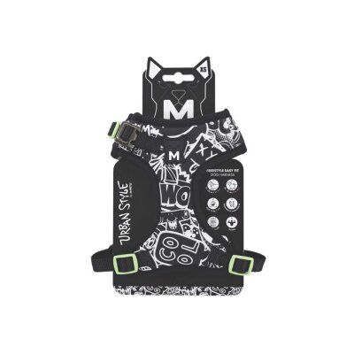 M-Pets Urban Style / Easy Fit Siyah Köpek Göğüs Tasması XS