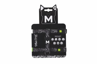 M-Pets Urban Style Black/White Active Köpek Göğüs Tasması Xs