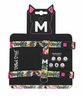 M-Pets Urban Style Graffiti Active Köpek Göğüs Tasması S