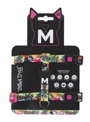 M-Pets Urban Style Graffiti Active Köpek Göğüs Tasması Xs