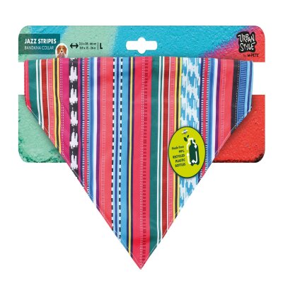 M-Pets Urban Style Jazz Stripes Bandanalı Köpek Tasması L
