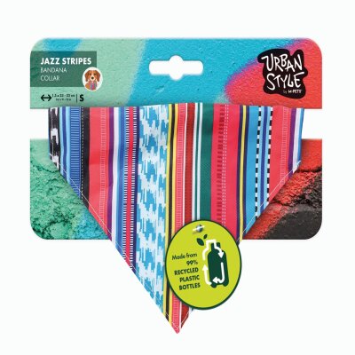 M-Pets Urban Style Jazz Stripes Bandanalı Köpek Tasması S
