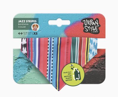 M-Pets Urban Style Jazz Stripes Bandanalı Köpek Tasması Xs