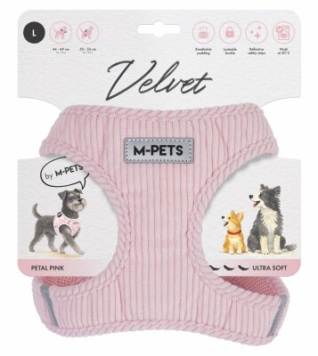 M-Pets Velvet Dog Pembe Köpek Göğüs Tasması L