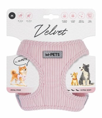 M-Pets Velvet Dog Pembe Köpek Göğüs Tasması M