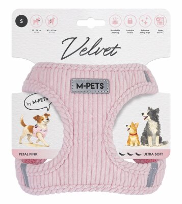 M-Pets Velvet Dog Pembe Köpek Göğüs Tasması S