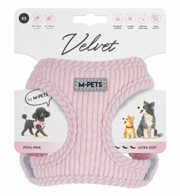 M-Pets Velvet Dog Pembe Köpek Göğüs Tasması Xs