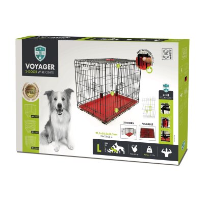 M-Pets Voyager İki Kapılı Köpek Kafesi  91x58x63 L