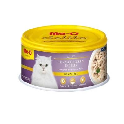 Me-O Delite Jelly Ton Balıklı ve Tavuklu Yetişkin Kedi Konservesi 80 Gr - 1