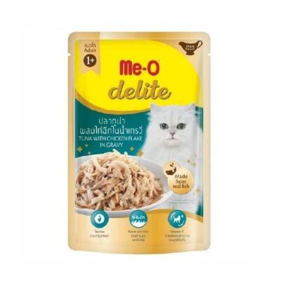 Me-O Pouch Delite Ton Balıklı ve Tavuklu Soslu Yetişkin Kedi Konservesi 70 Gr - 1