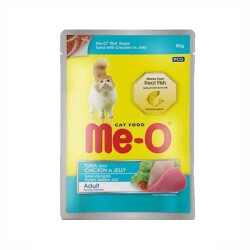 Me-O Pouch Jelly Ton Balıklı ve Tavuklu Yetişkin Kedi Konservesi 80 Gr - Me-O
